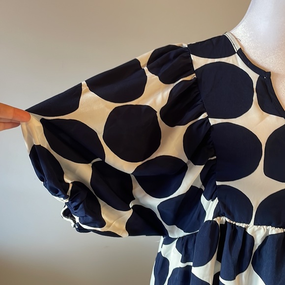 [Ces Femme] Navy/White Polka Dot Dress - Size Large - game day - Picture 2 of 5